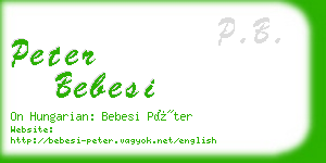 peter bebesi business card